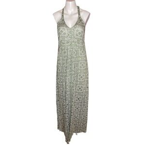 open lace back dress R&M Richards Women's Elegant Ombré Satin Pleated Maxi Dress W/High Neck  Halter main image 1